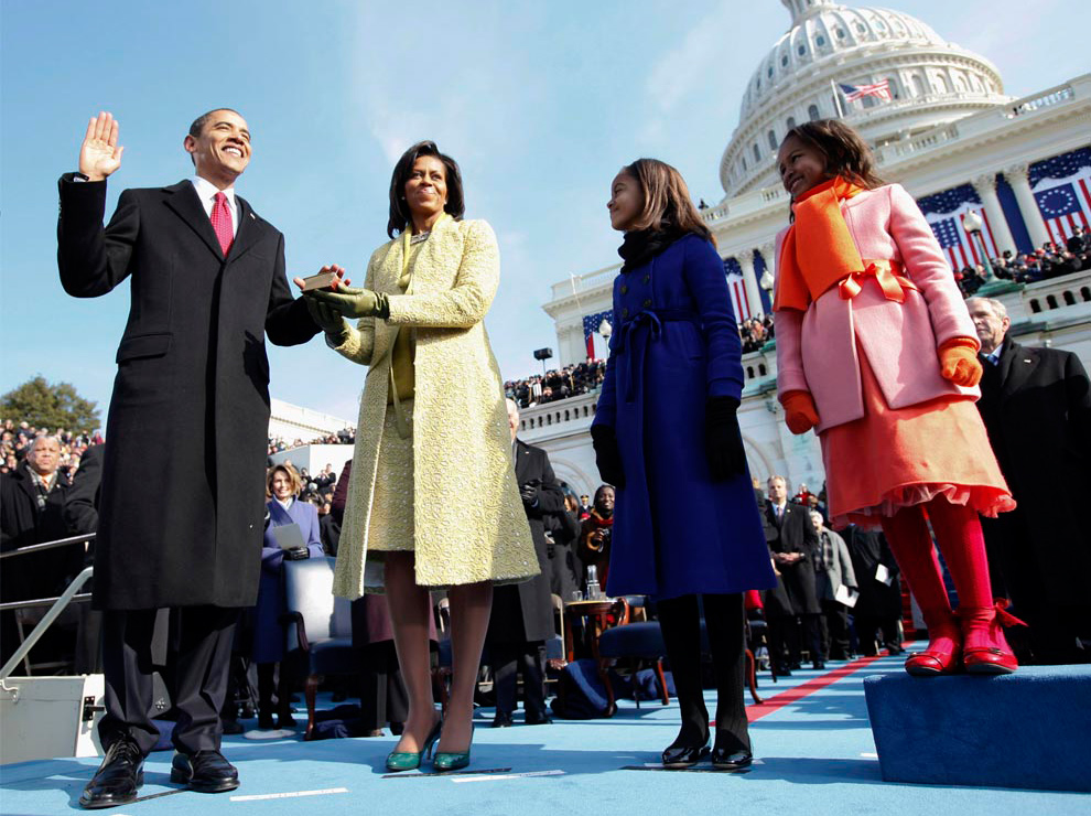 Barack H. Obama is sworn in as the 44th president