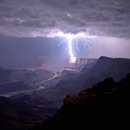 Lightning strikes the Grand Canyon