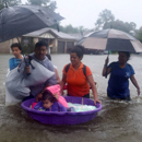 Photo: Major dam overflows for first time as more rain dumps onto flood-weary Texas