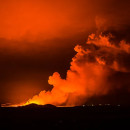 Photo: Icelandic Volcano Erupts, Turning Sky Orange and Forcing Evacuations