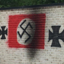 Photo: Vandals paint Nazi symbols on wall at Jewish temple in Indiana